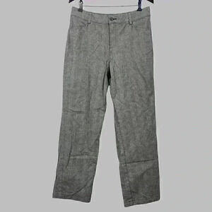 Lee Vintage Relaxed Fit Straight Leg Black & Gray  Plaid Pants Size 12‎ MEDIUM